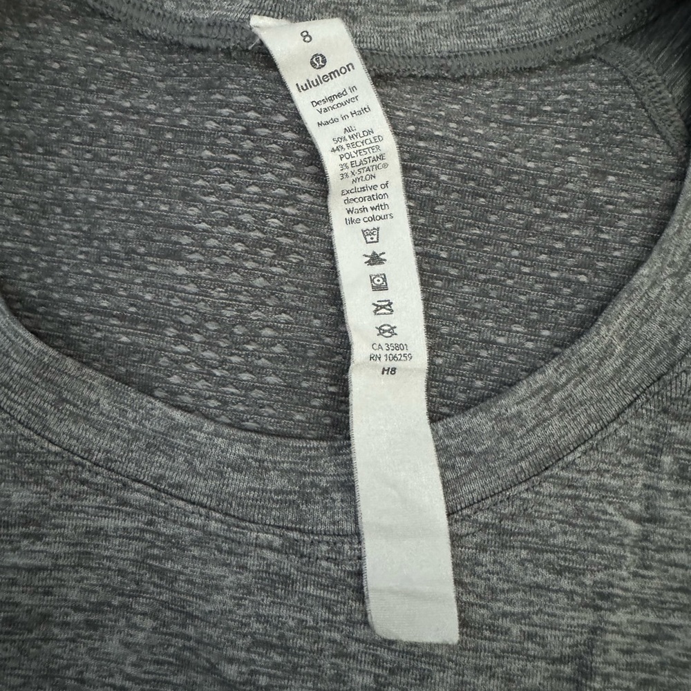 lululemon gray swiftly tech size 8